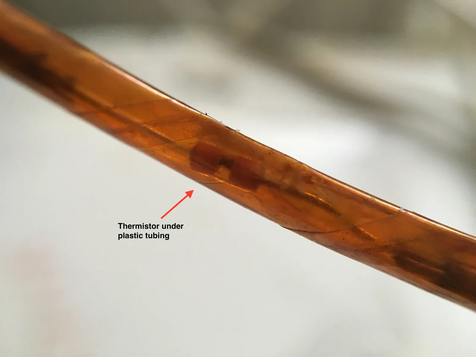 Thermistor inside tube